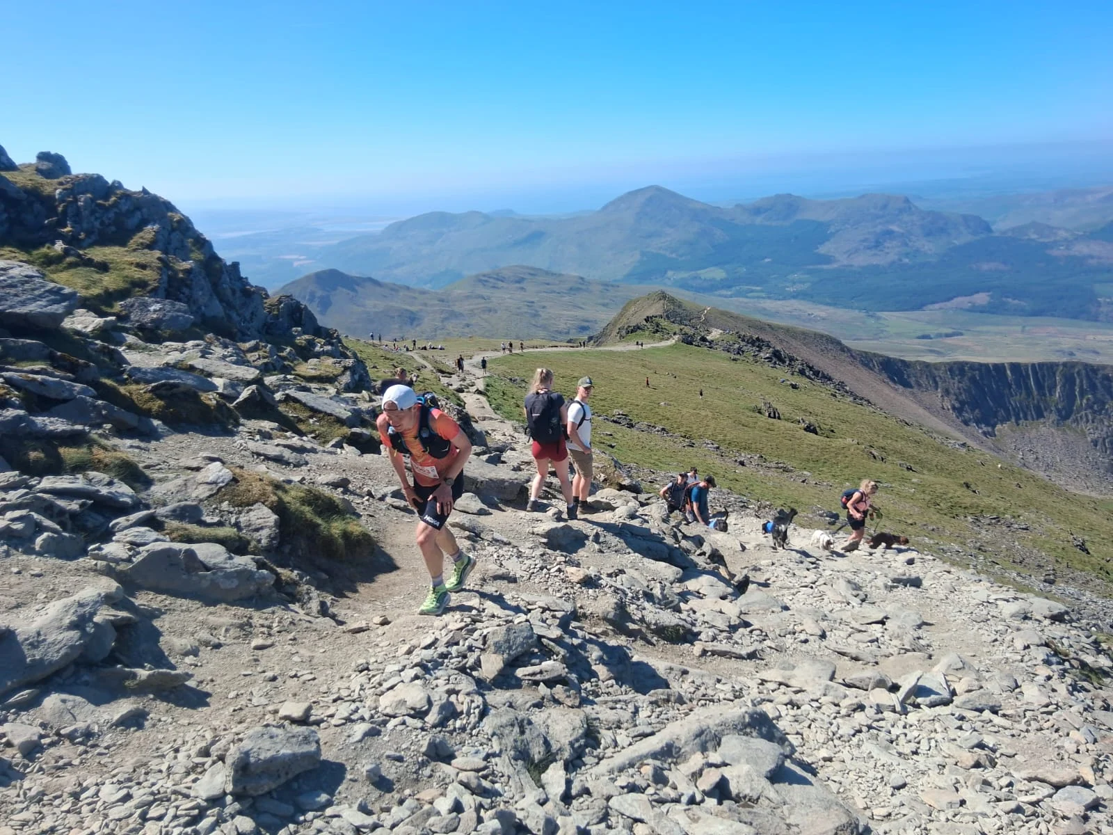 Kris tackling the steep, rocky climbs of Eryri